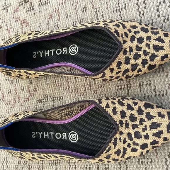 Rothy's Tan and Black Animal Print Flats - Picture 2 of 4